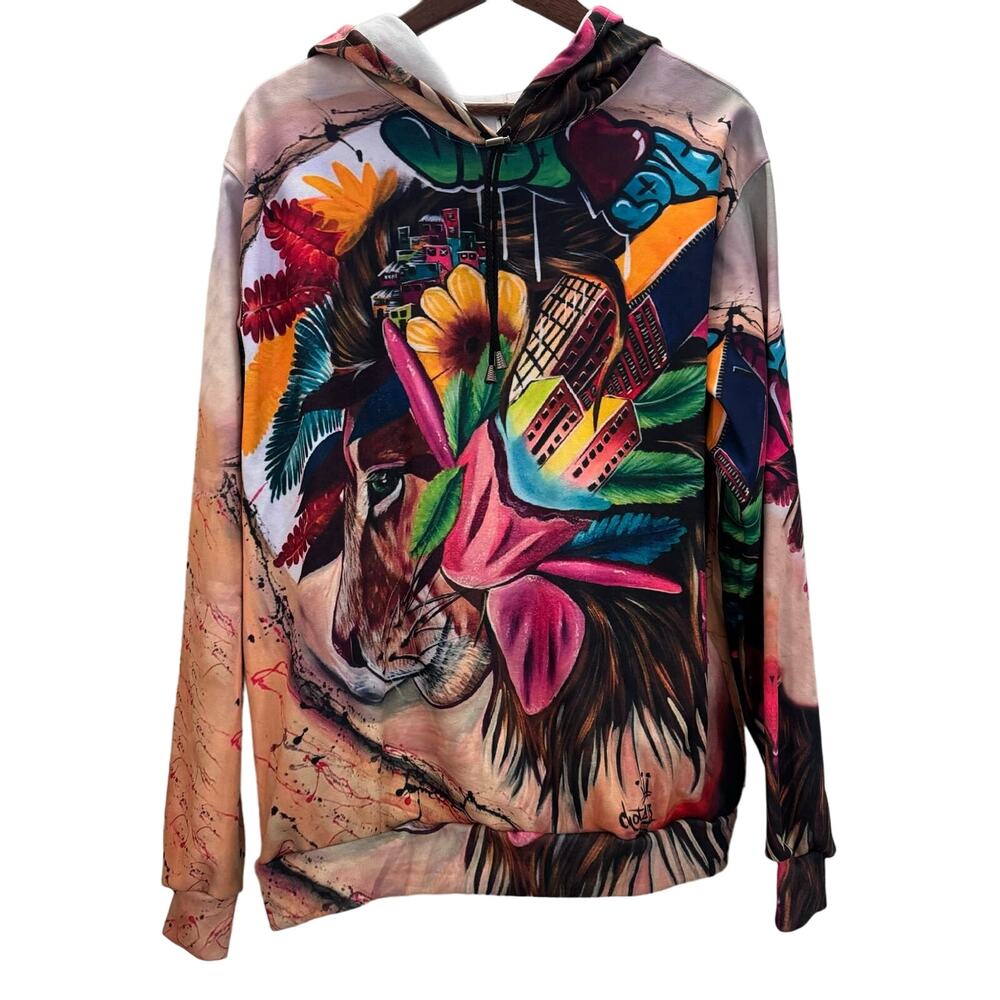 Chota 13 2020 Men’s Hoodie Pullover Printed Lion Colorful Large